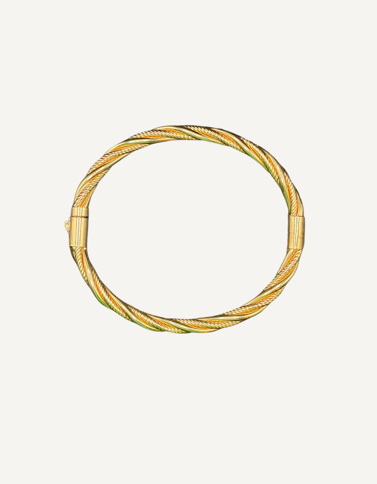 14K Twisted Hinge Bangle Bracelet