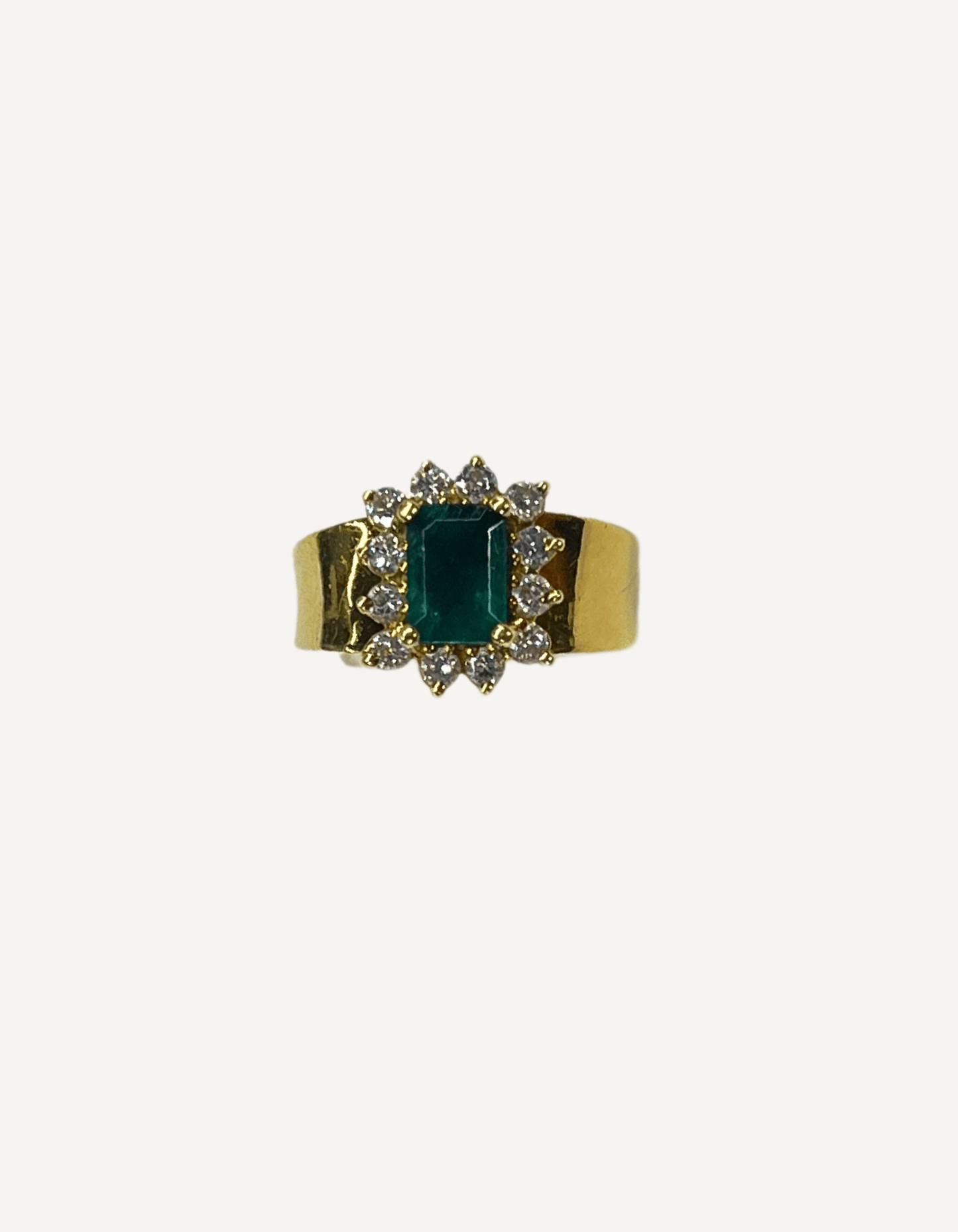 18K Emerald and Diamond Ring