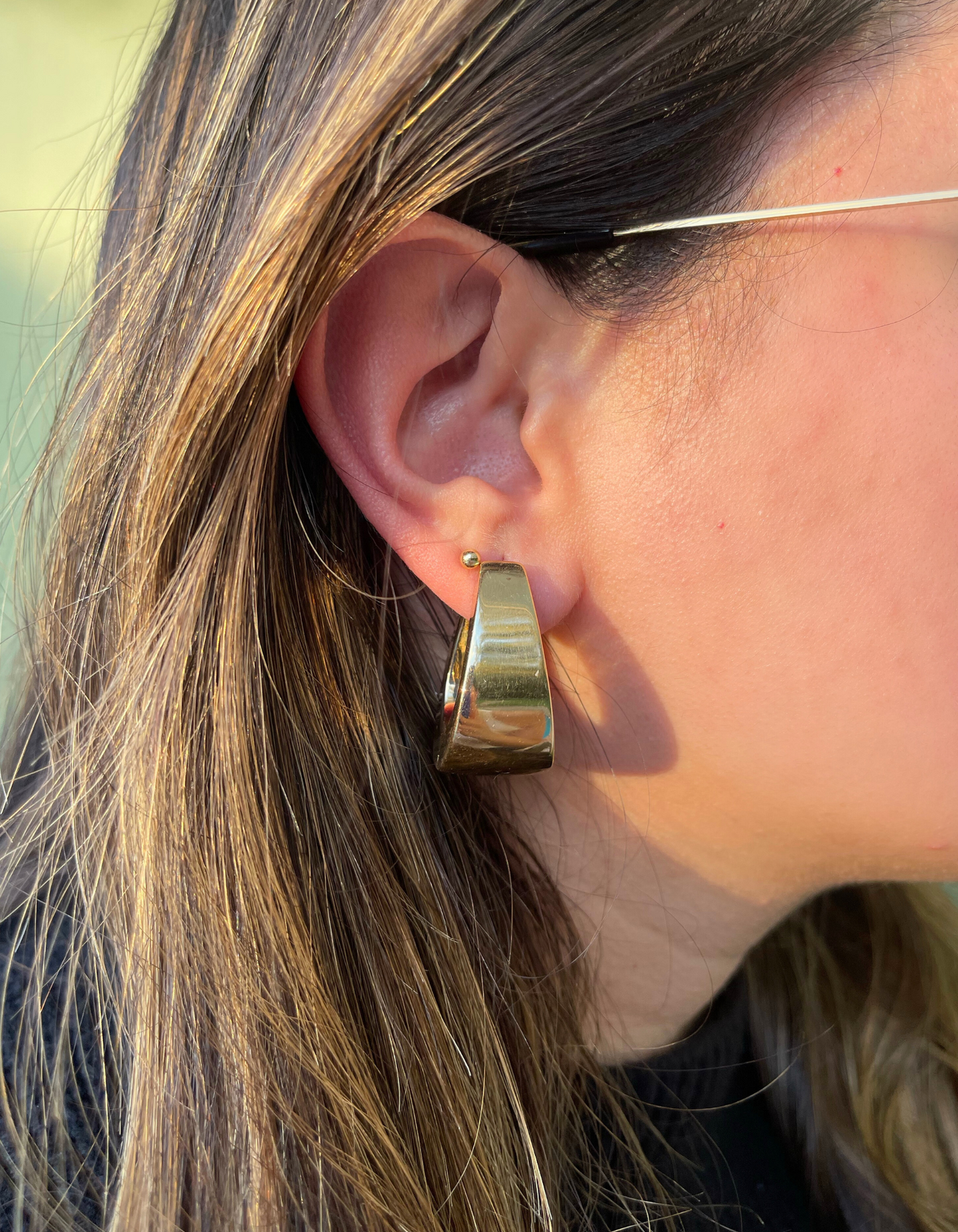 Pendientes de aro gruesos de oro amarillo
