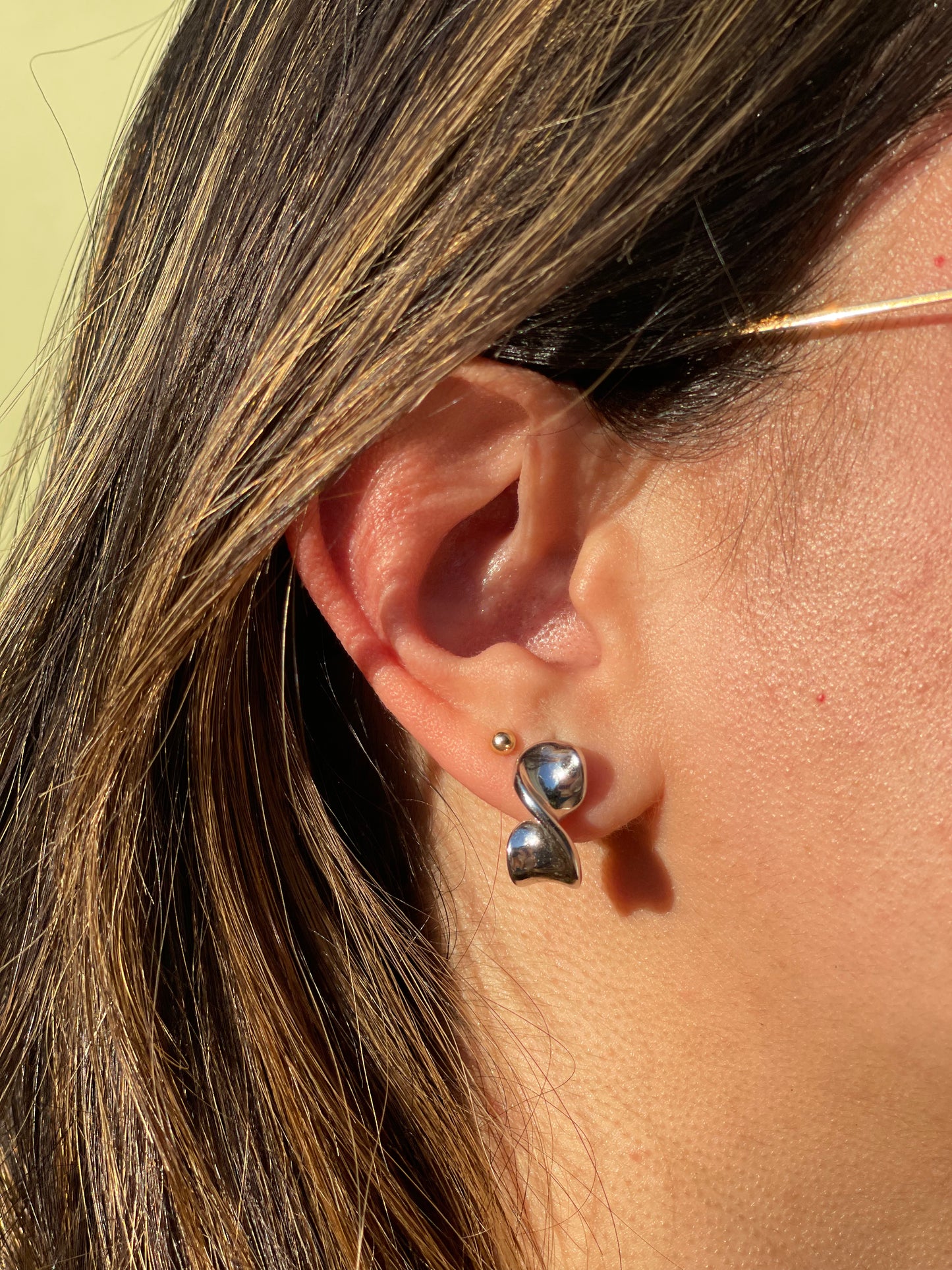 14K Twist J Style Earrings
