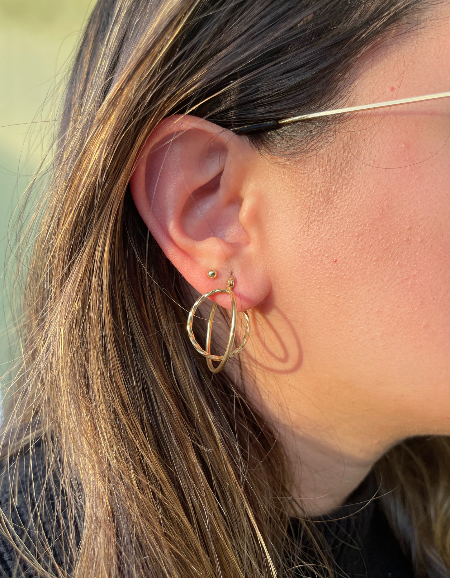 14K Orbital Hoop Earrings