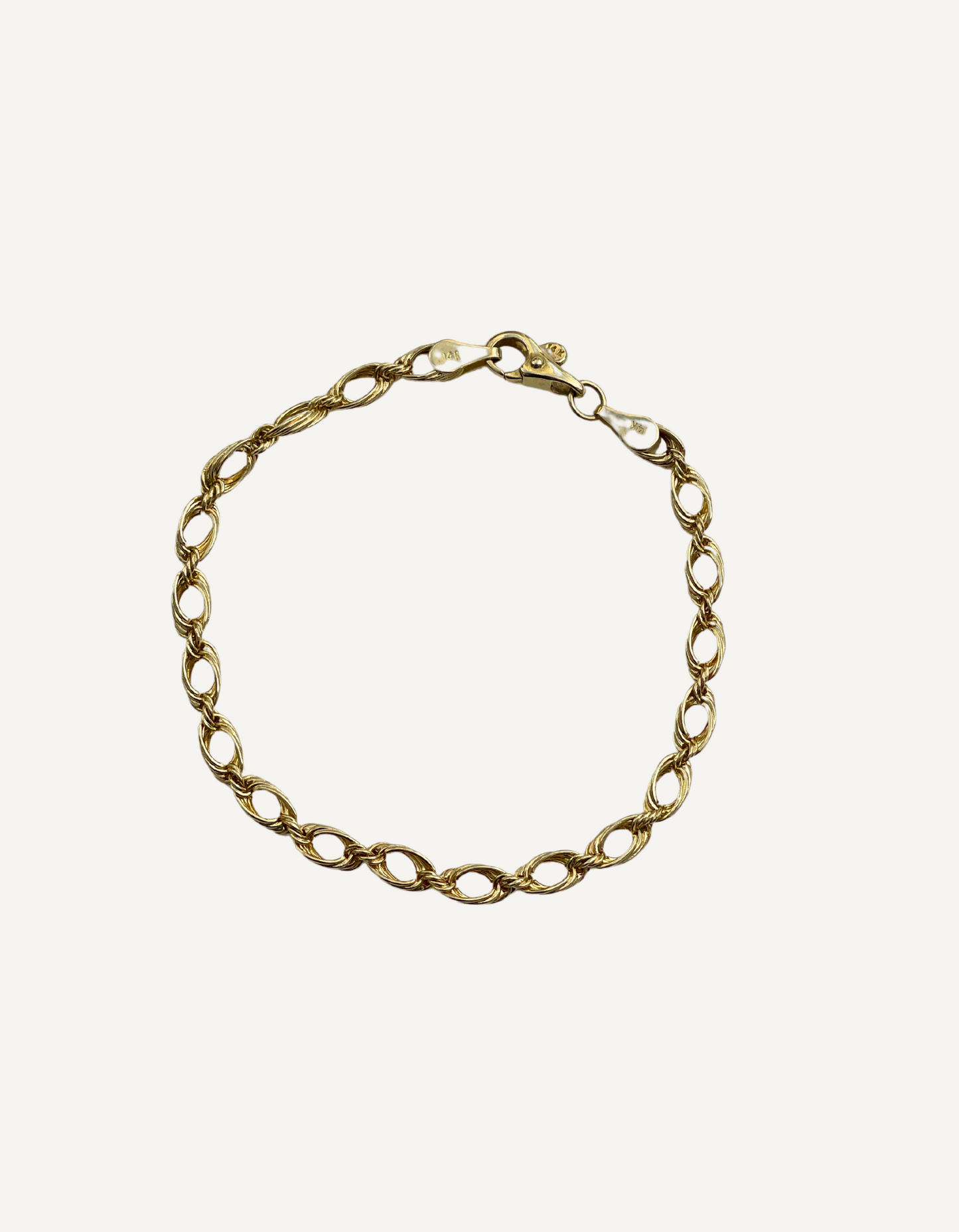 14K Oval Links Rope Bracelet