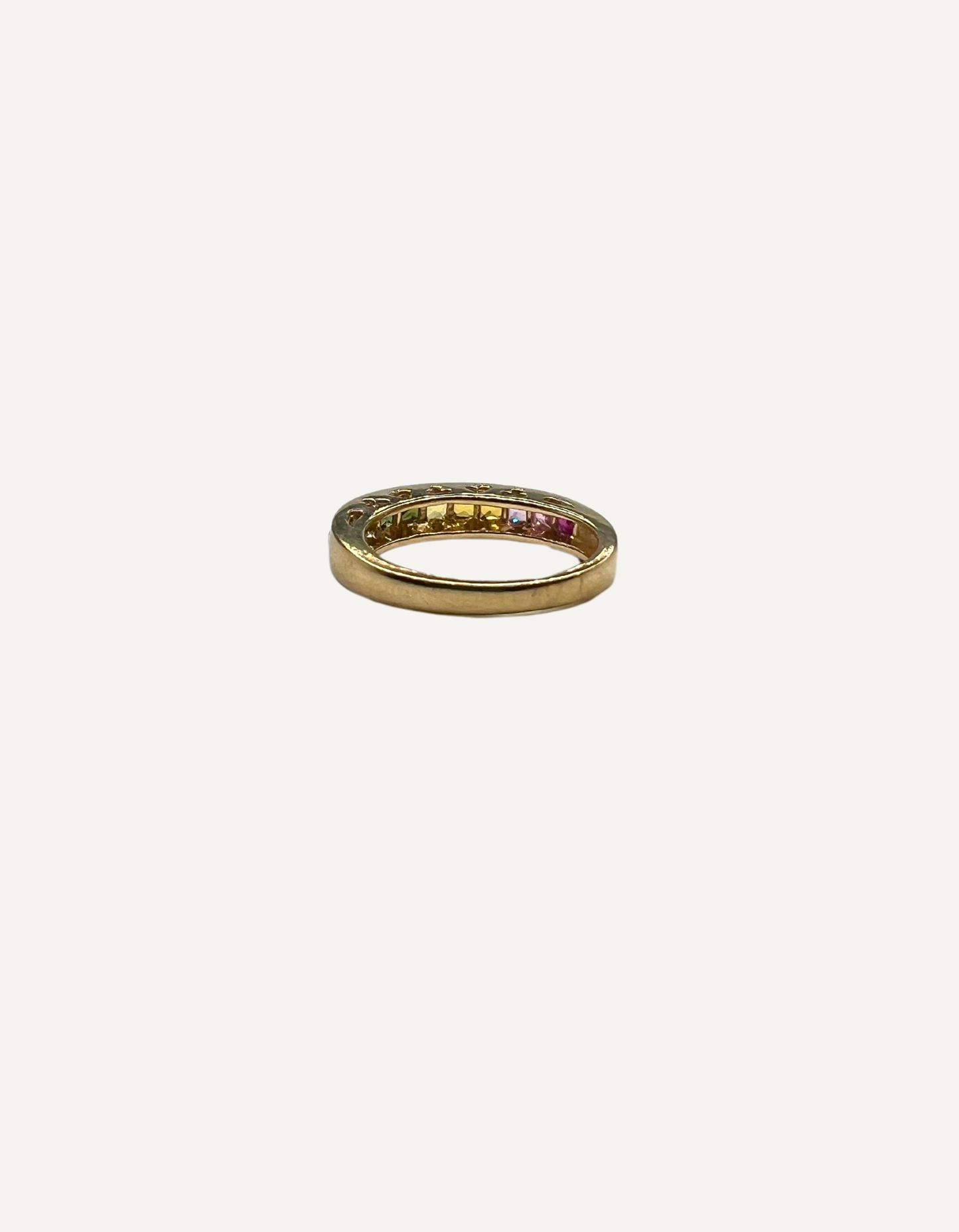 14K Rainbow Channel Set Ring