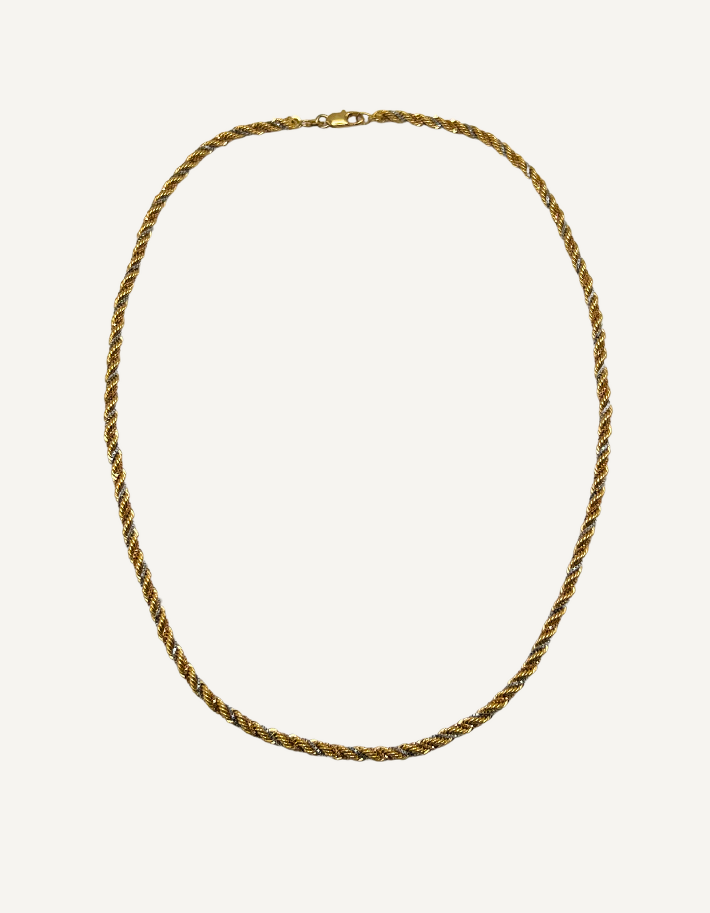 Collar de cadena de caja y cuerda tricolor
