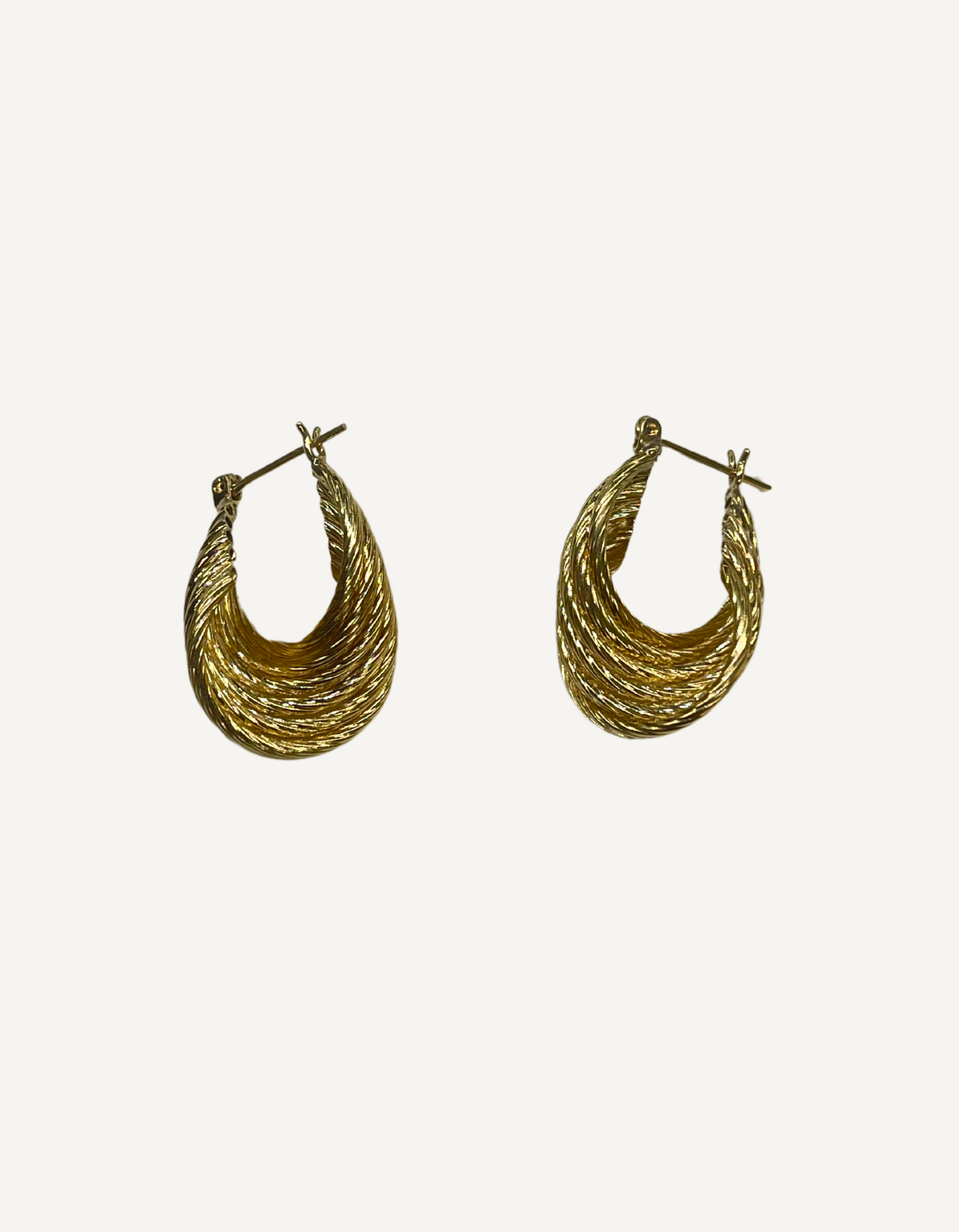 14K Twisted Six Hoop Earrings