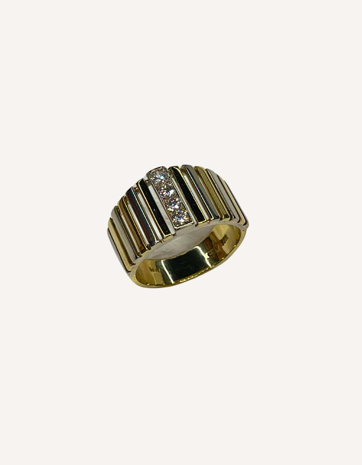 18K Two Tone Diamond Ring