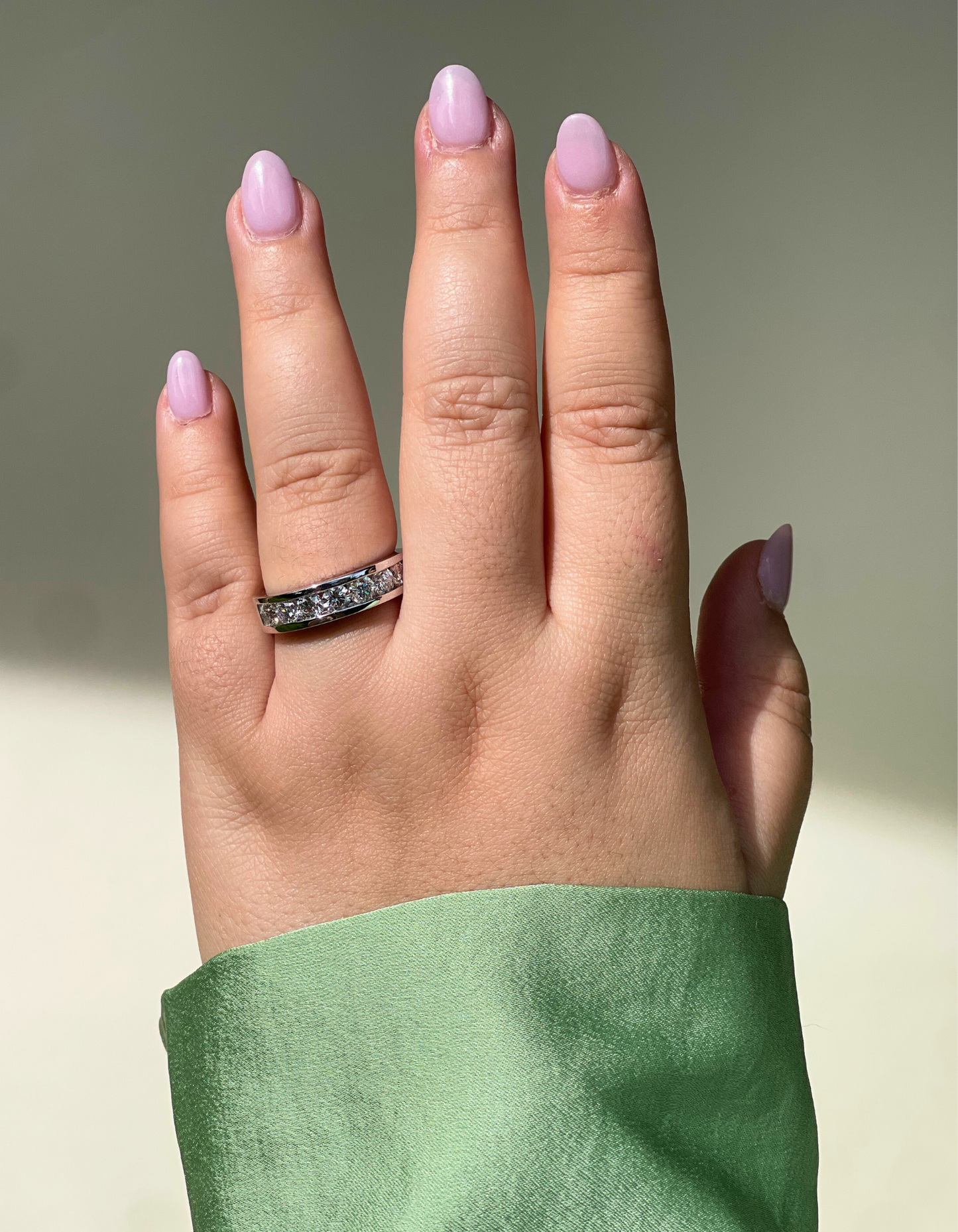 14K White Gold Diamond Band Ring