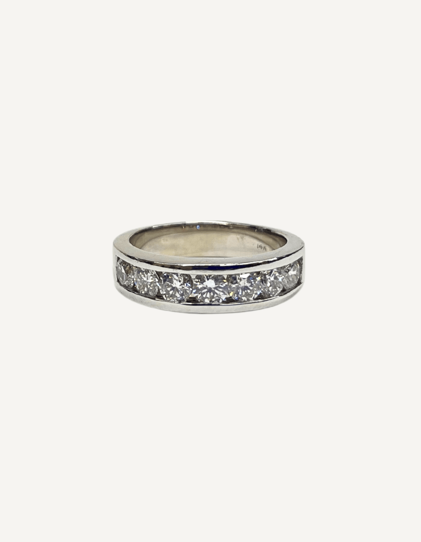 14K White Gold Diamond Band Ring