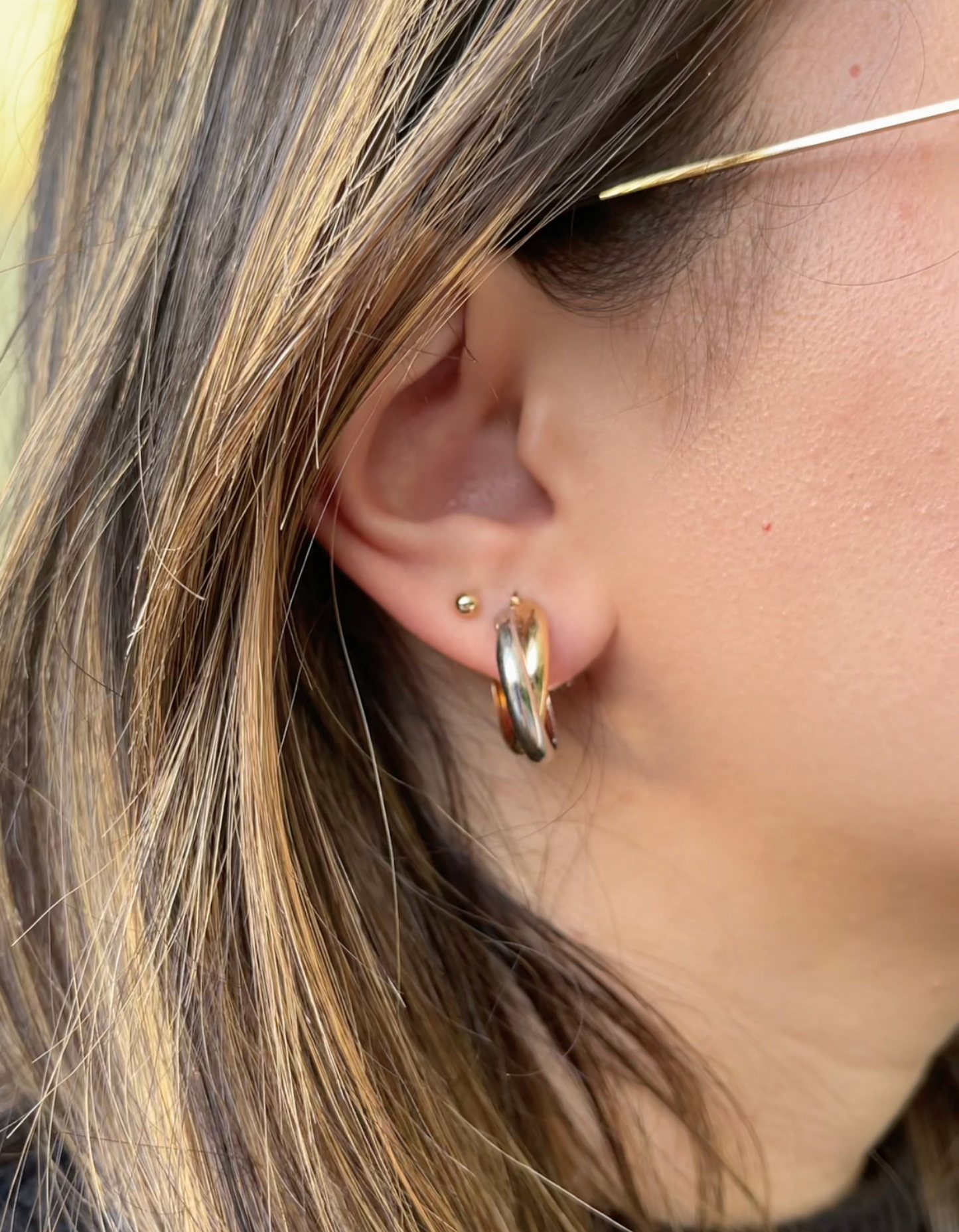 Pendientes de aro de dos tonos