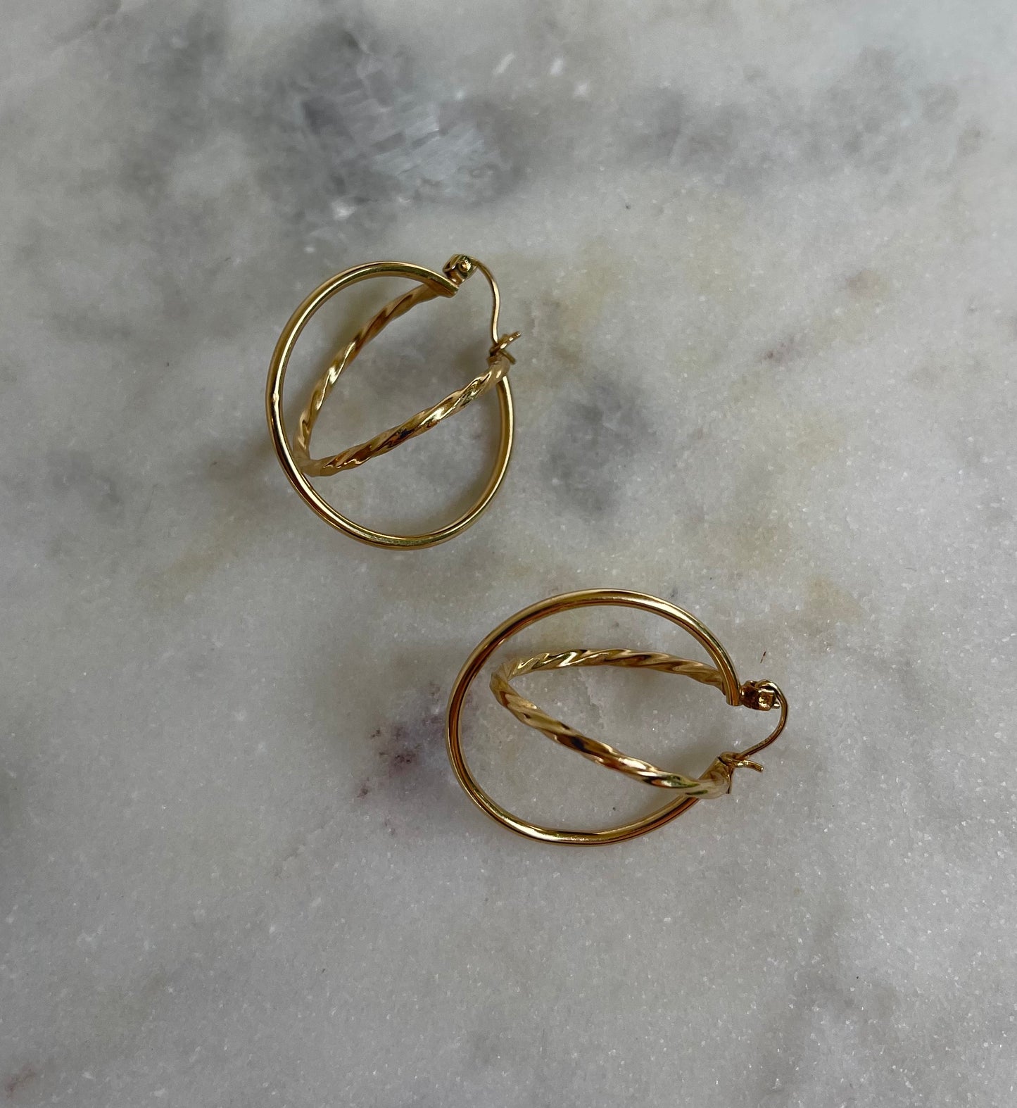 14K Orbital Hoop Earrings
