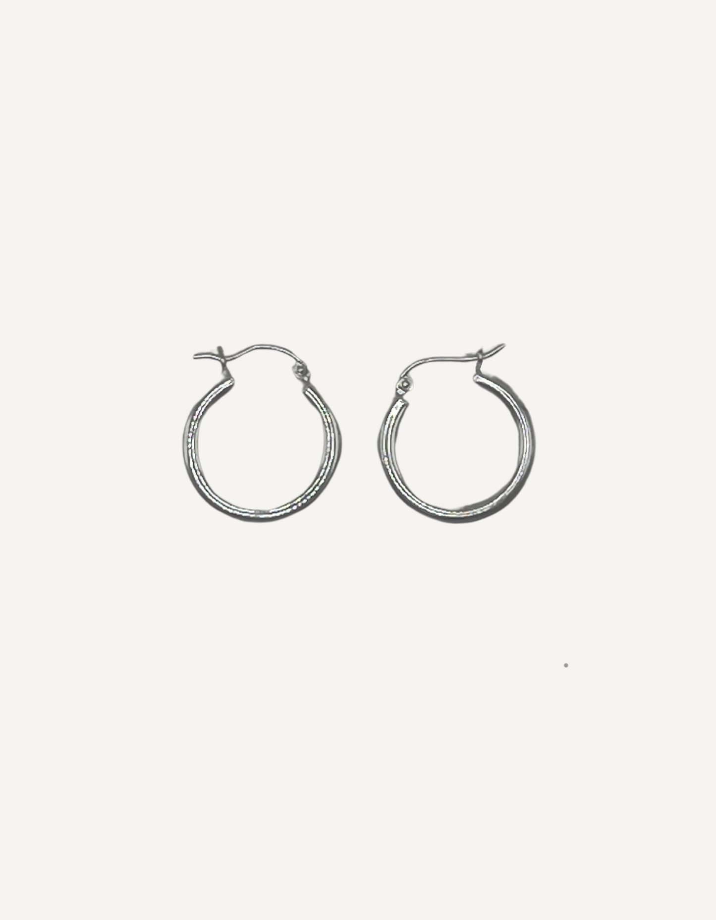 14K White Gold Hoop Earrings