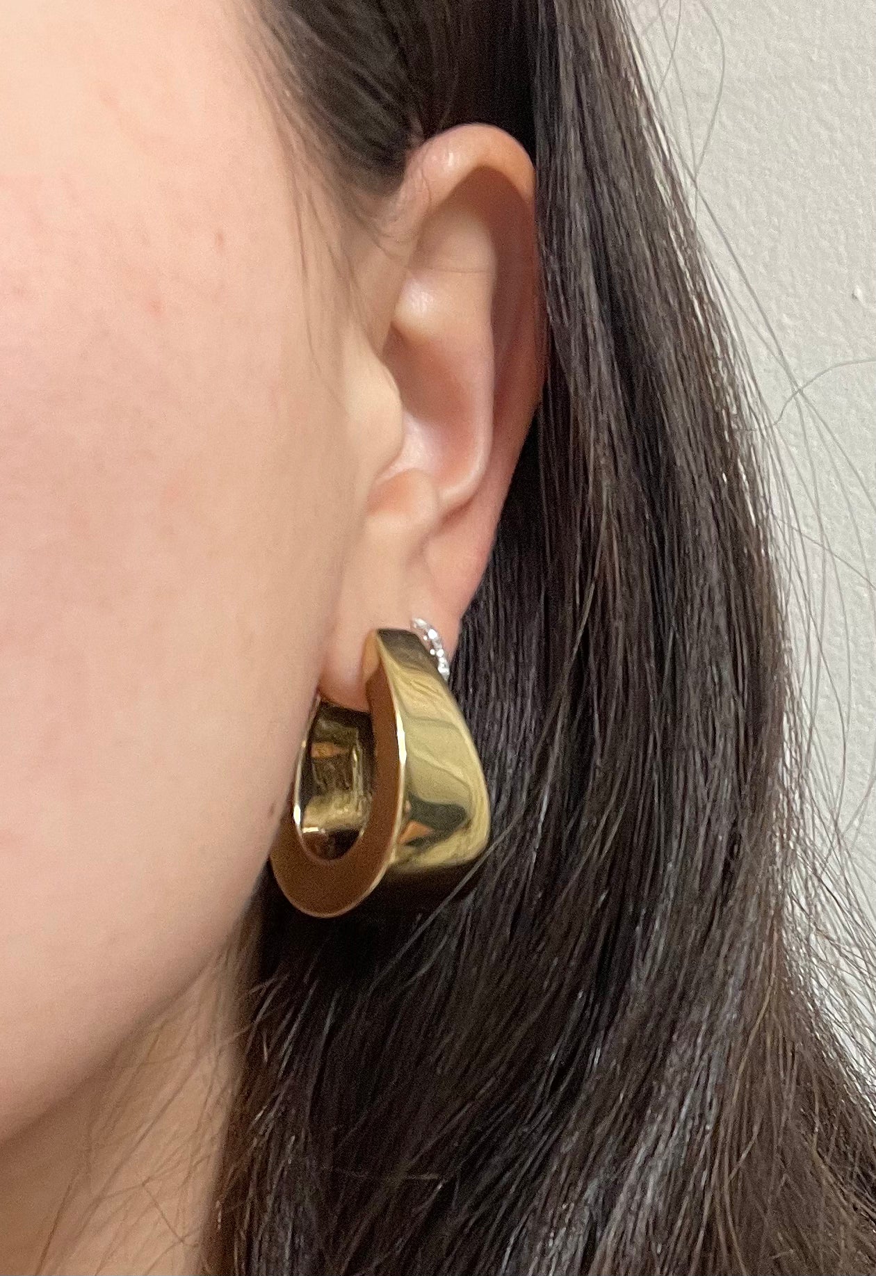 Pendientes de aro gruesos de oro amarillo