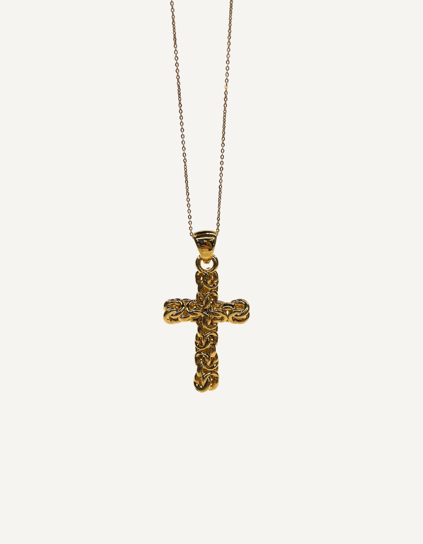 14K Gold Cross Pendant with Chain